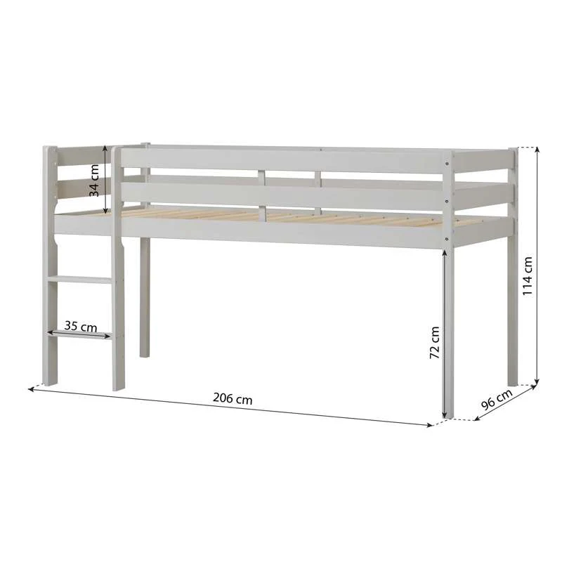 Hoppekids ECO Comfort - Mid sleeper bed - More Sizes - Dove Grey  - Image 8