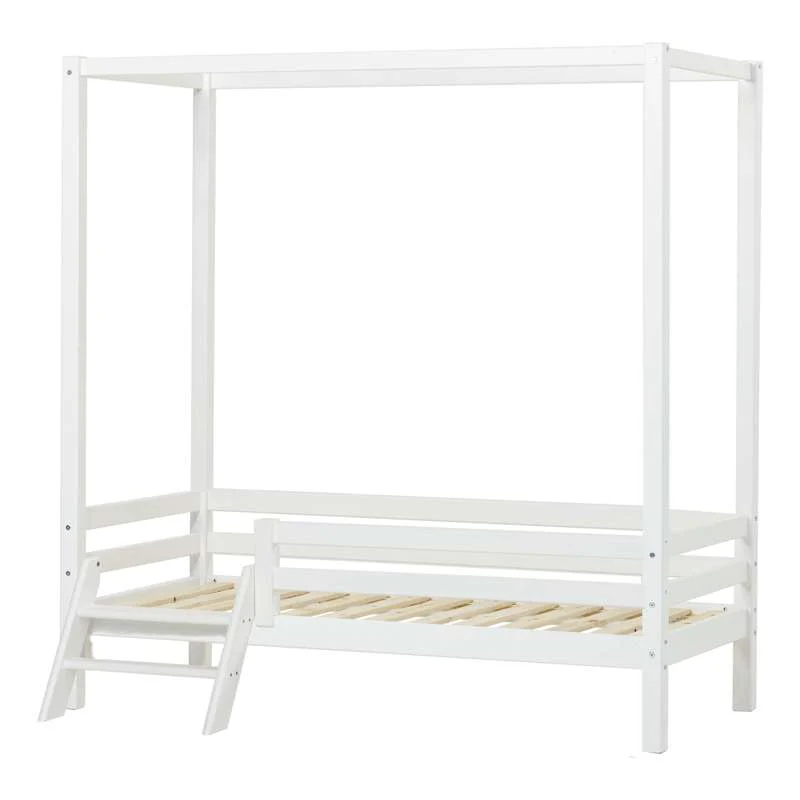 Hoppekids ECO Dream - Canopy bed with ladder - 70x160 cm. - White 