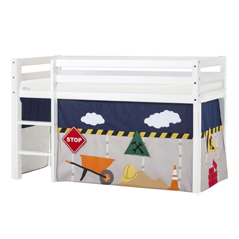 Hoppekids ECO Dream - Halvhøj Seng m. CONSTRUCTION Forhæng - 70x160 cm. - Ikke Delbar - Image 4