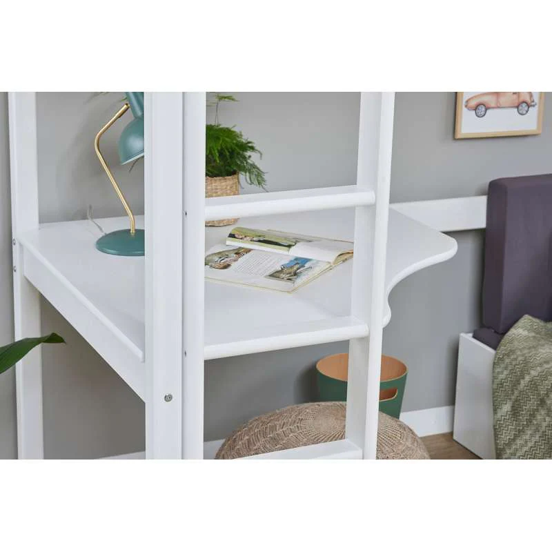 Hoppekids ECO Dream - MEGA Seng m. Lounge Modul og Bordplade - 90x200 cm. - Hvid - Image 4
