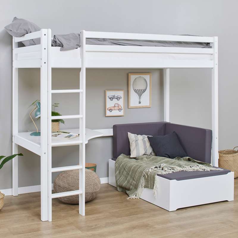 Hoppekids ECO Dream - MEGA Seng m. Lounge Modul og Bordplade - 90x200 cm. - Hvid - Image 8