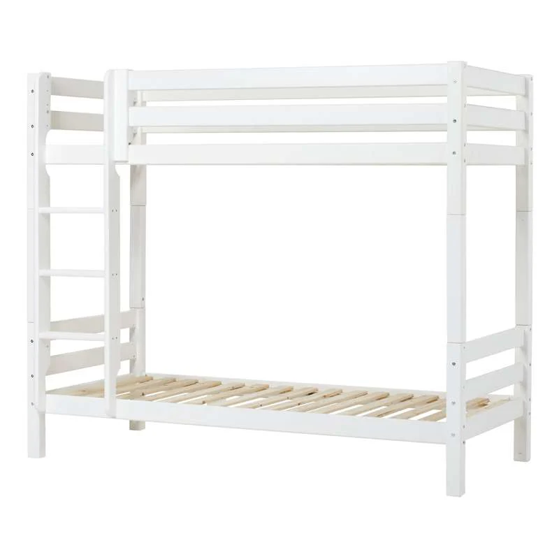 Hoppekids ECO Luxury - High Bunk bed - 177 cm. - Straight Ladder - Multiple Sizes - White 