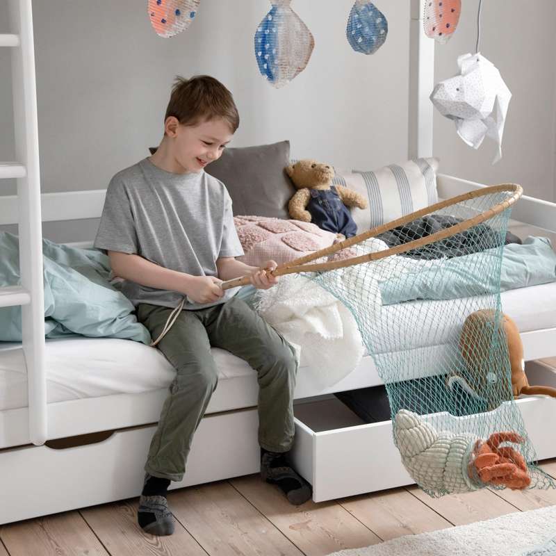 Hoppekids ECO Luxury - High Bunk bed - 177 cm. - Straight Ladder - Multiple Sizes - White  - Image 3