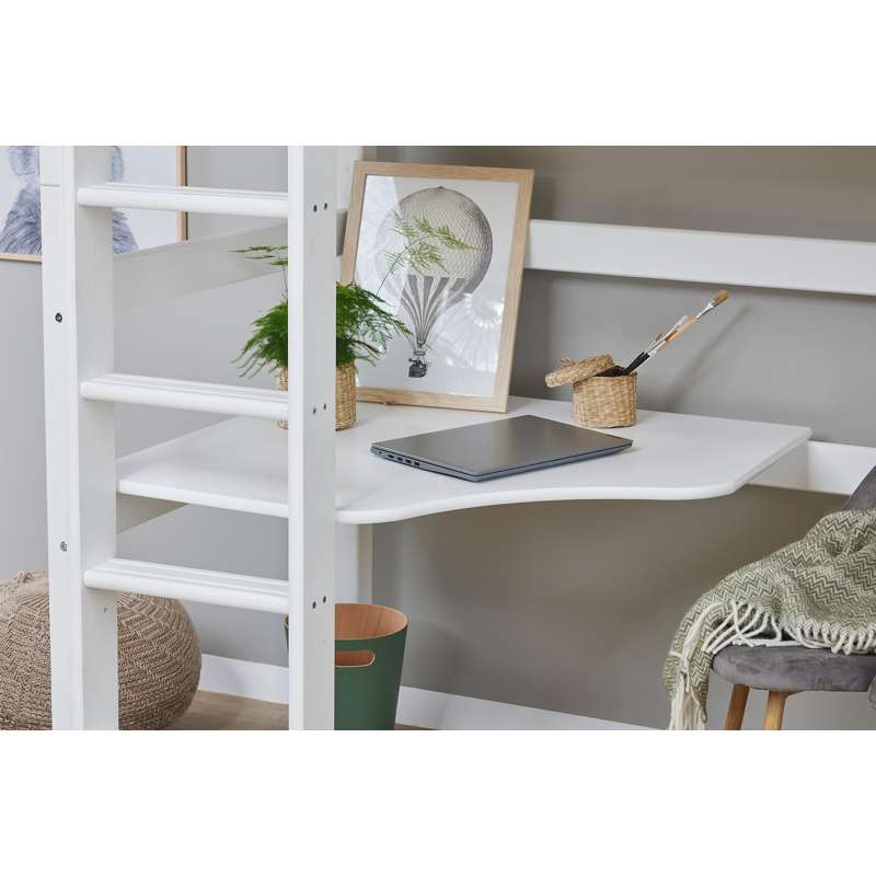 Hoppekids ECO Luxury - MEGA Seng m. Lounge Modul og Bordplade - 90x200 cm. - Fleksibel Indlægsbund - Hvid - Image 6