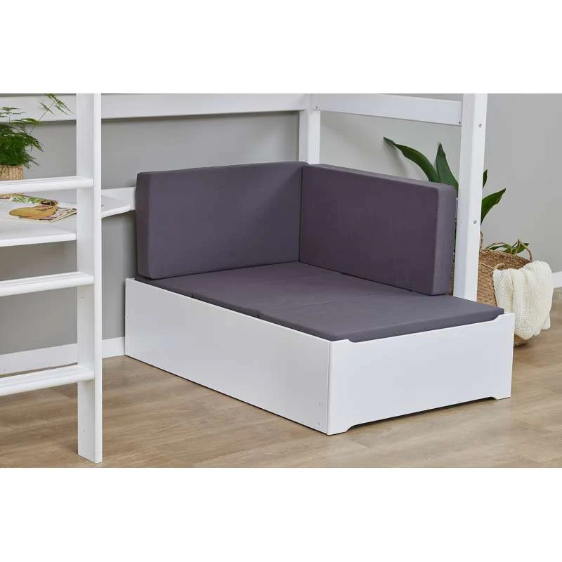 Hoppekids ECO Luxury - MEGA Seng m. Lounge Modul og Bordplade - 90x200 cm. - Hvid - Image 6