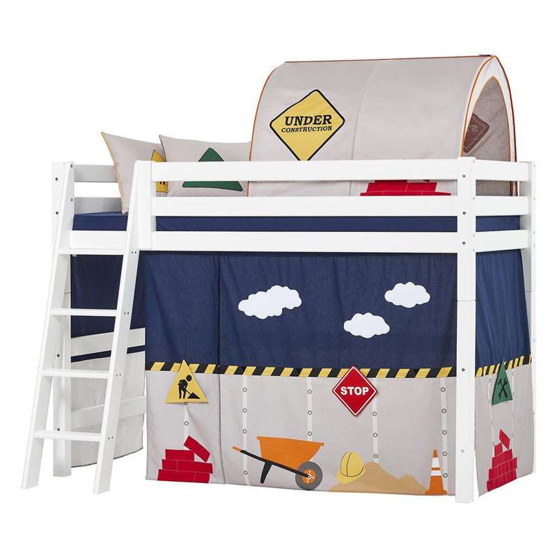 Hoppekids ECO Luxury - Medium High Bed - 90x200 cm. - Slanted Ladder - Flexible Insert Base - White  - Image 3