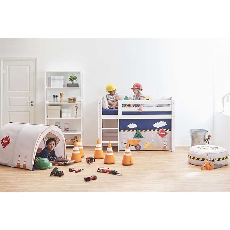 Hoppekids ECO Luxury - Mid sleeper bed m. Backrest - Straight Ladder - Multiple Sizes - White  - Image 3