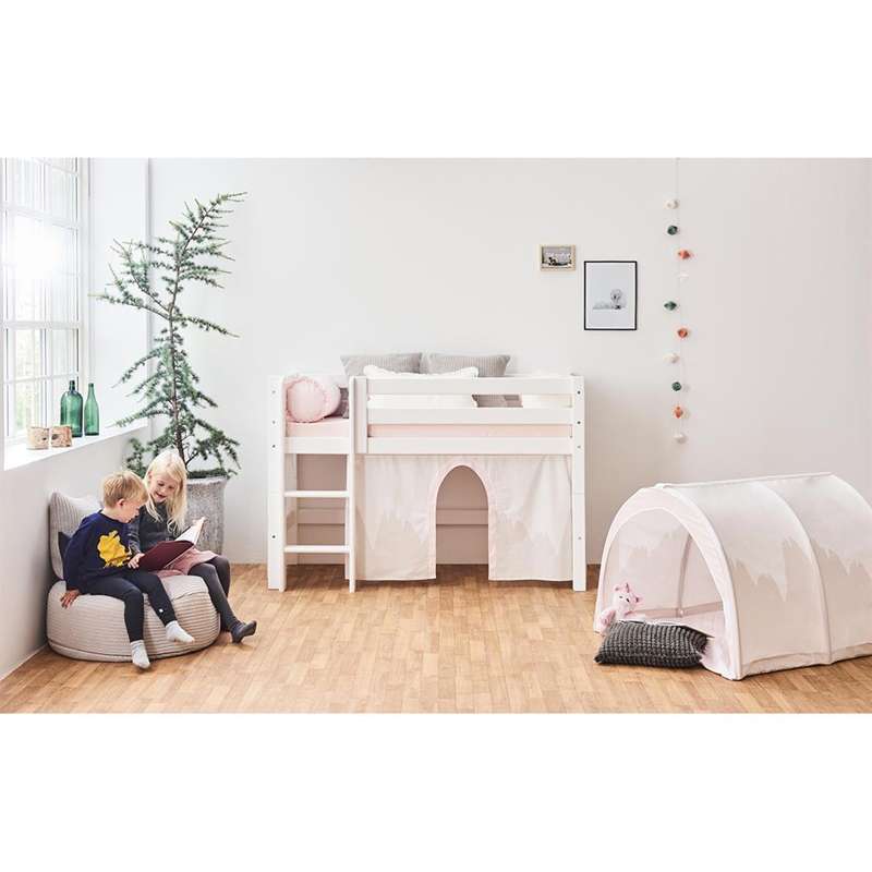 Hoppekids ECO Luxury - Mid sleeper bed m. Backrest - Straight Ladder - Multiple Sizes - White  - Image 4