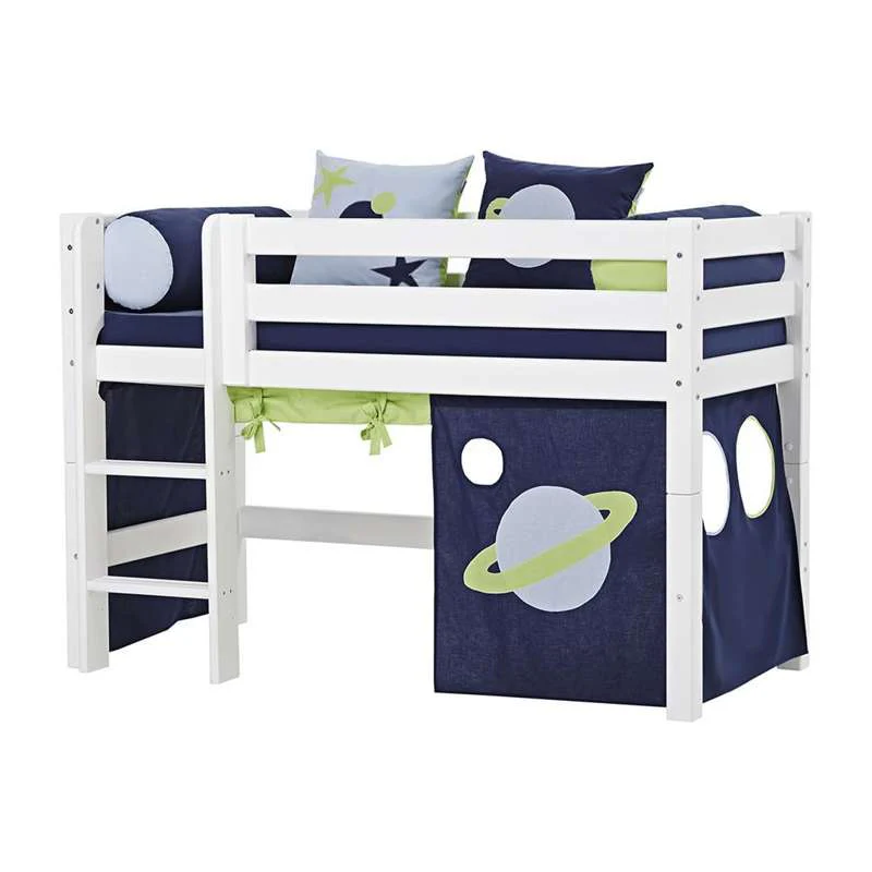 Hoppekids ECO Luxury - Mid sleeper bed m. Backrest - Straight Ladder - Multiple Sizes - White  - Image 9
