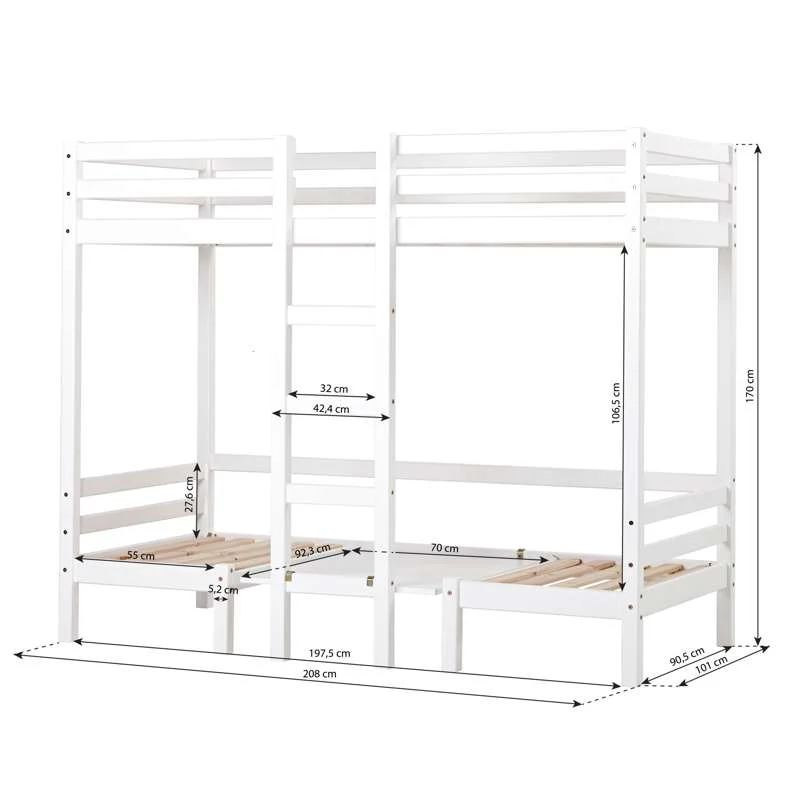 Hoppekids Jumboseng - 90x200 cm. - Hvid - Image 11
