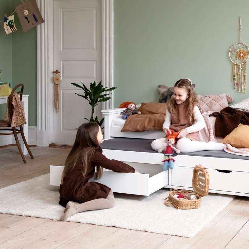 Hoppekids MAJA DELUXE - Juniorseng - 1 Høj og 1 Mellem Gavl - 90x200cm - Hvid - Image 3