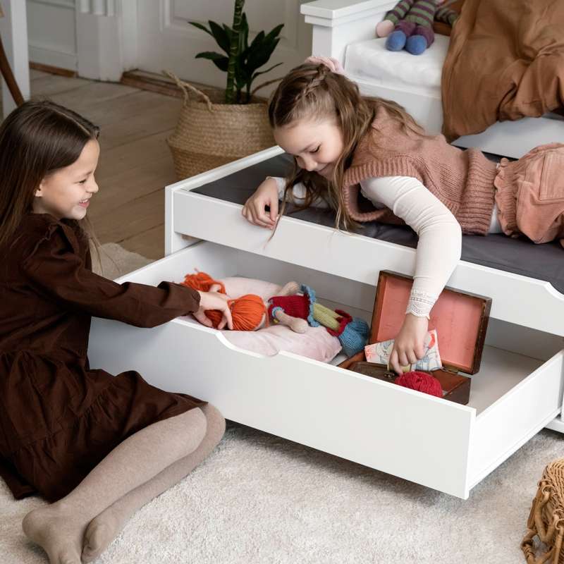 Hoppekids MAJA DELUXE - Juniorseng - 1 Høj og 1 Mellem Gavl - 90x200cm - Hvid - Image 4
