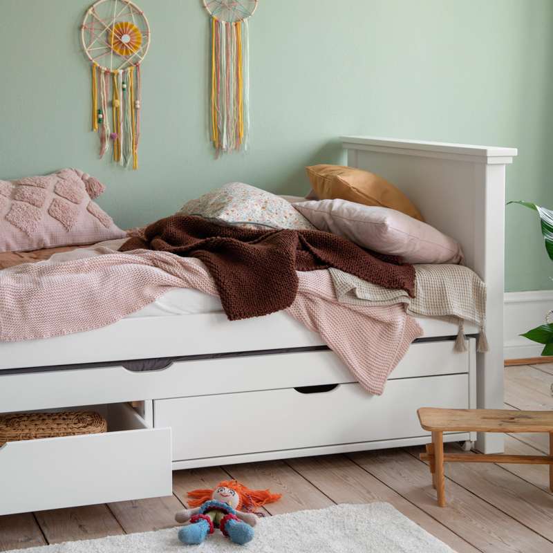 Hoppekids MAJA DELUXE - Juniorseng - 1 Høj og 1 Mellem Gavl - 90x200cm - Hvid - Image 5
