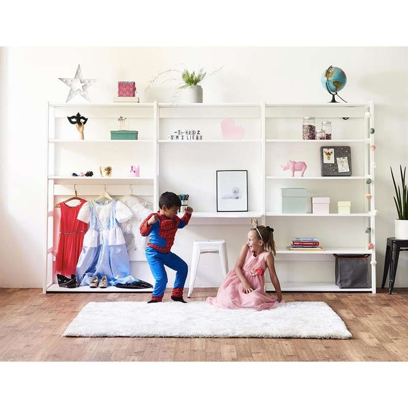 Hoppekids STOREY - Reol - 1 Sektion m. 2 Hylder og Skriveplade - Flere Størrelser - Hvid - Image 5