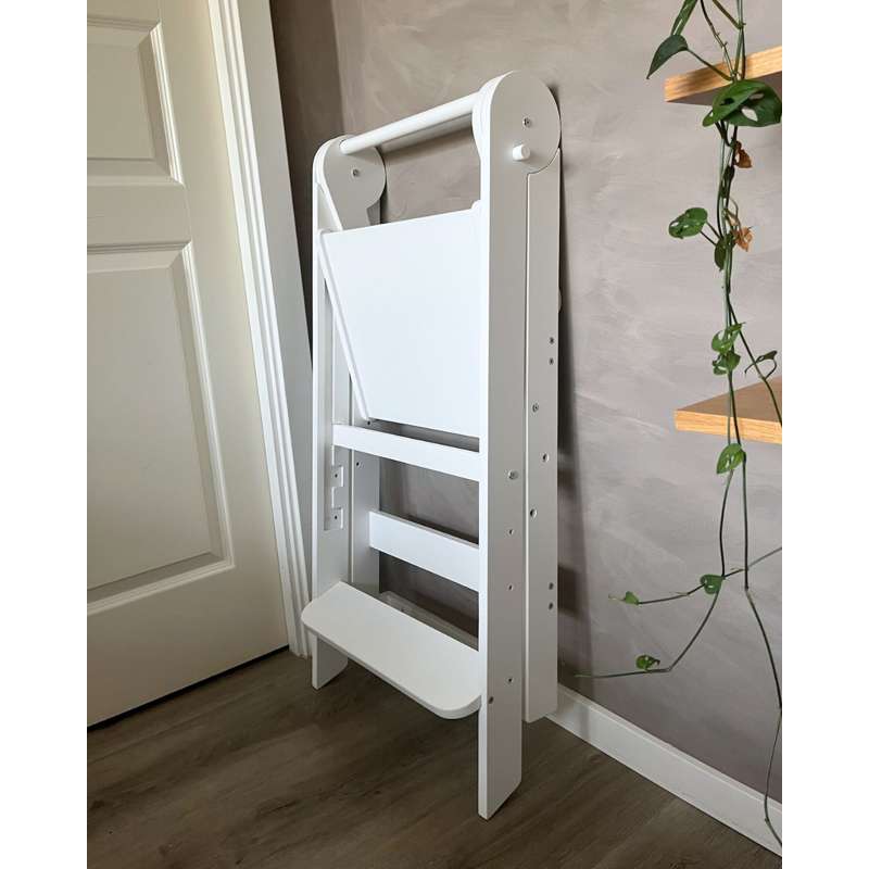 {{3c27b2b2bdea475fd0b559f564e86d6e25}} Learning tower - Foldable - Wood - White  - Image 5