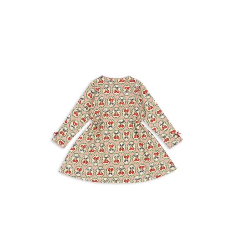 Konges Sløjd Drey - Long Sleeve Dress - GOTS - Cherry Bow  - Image 4