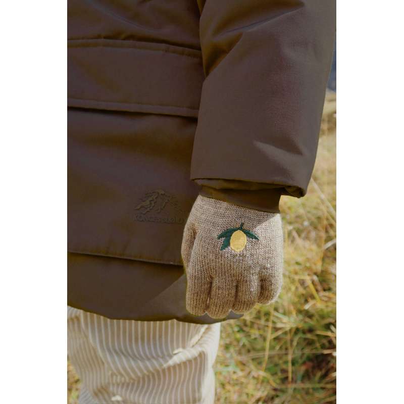 Konges Sløjd Filla Gloves - 2-pack - Lemon/Stripe  - Image 2