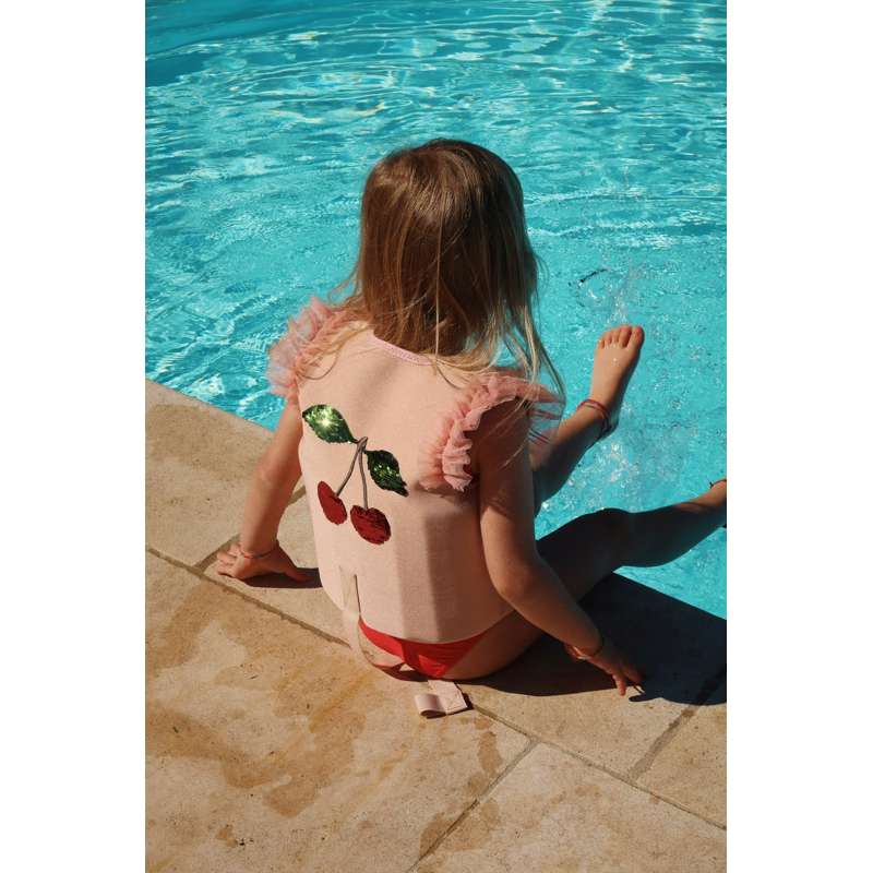 Konges Sløjd Gemma Neoprene Swim Vest with Glitter - Evening Sand  - Image 3