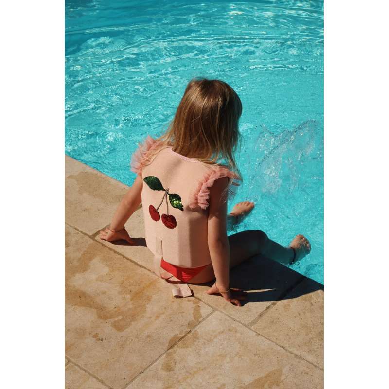 Konges Sløjd Gemma Neoprene Swim Vest with Glitter - Evening Sand  - Image 5