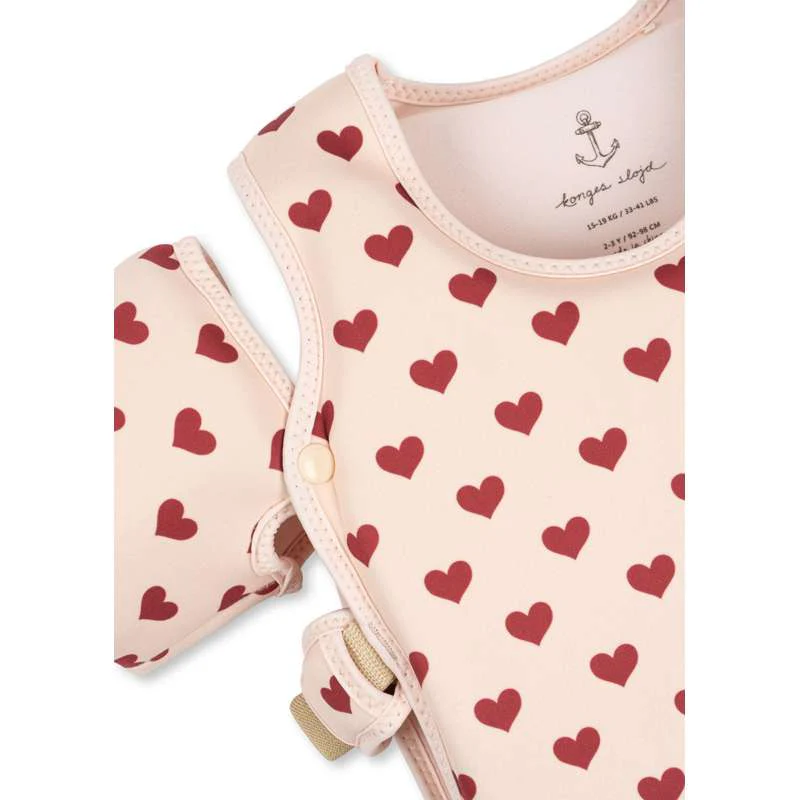 Konges Sløjd Hollis Neoprene Swim Vest with Wings - Amour Red  - Image 3