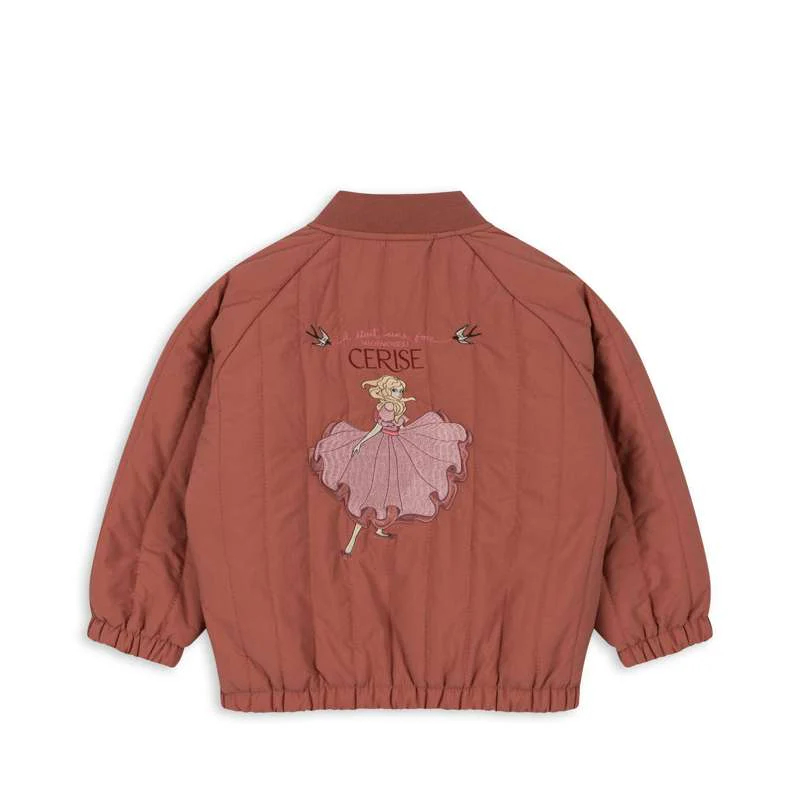 Konges Sløjd Juno Bomber Jacket with Ruffles - Canyon Rose  - Image 3
