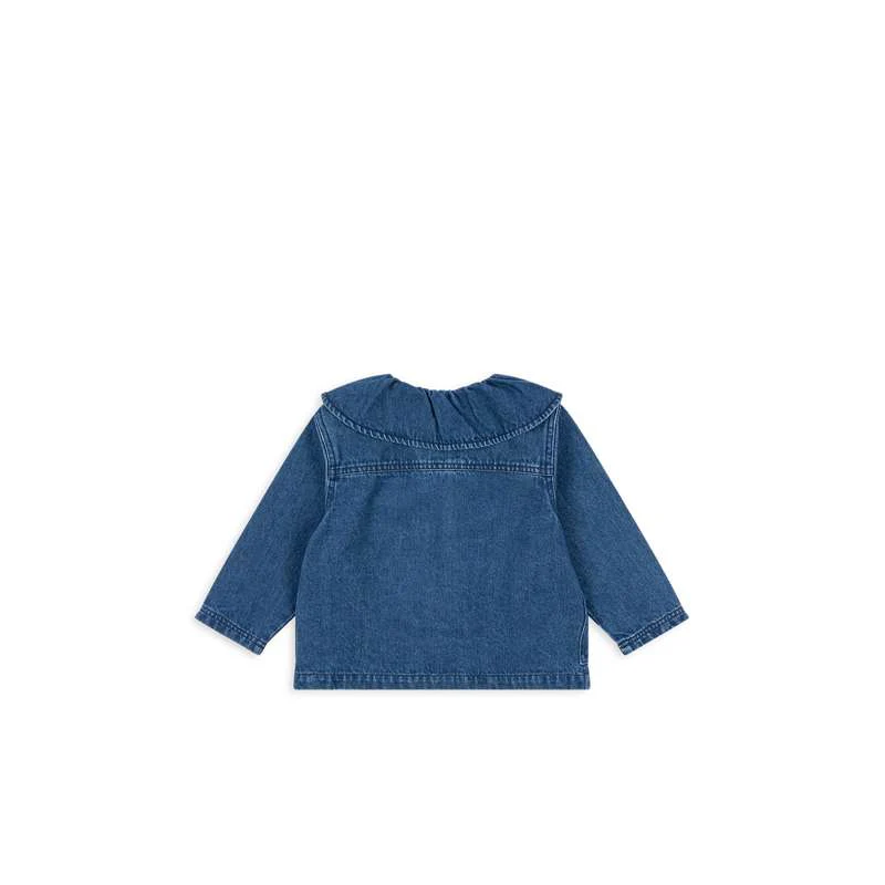 Konges Sløjd Magot Denim Blouse - GOTS - Denim Blue Cherry  - Image 2