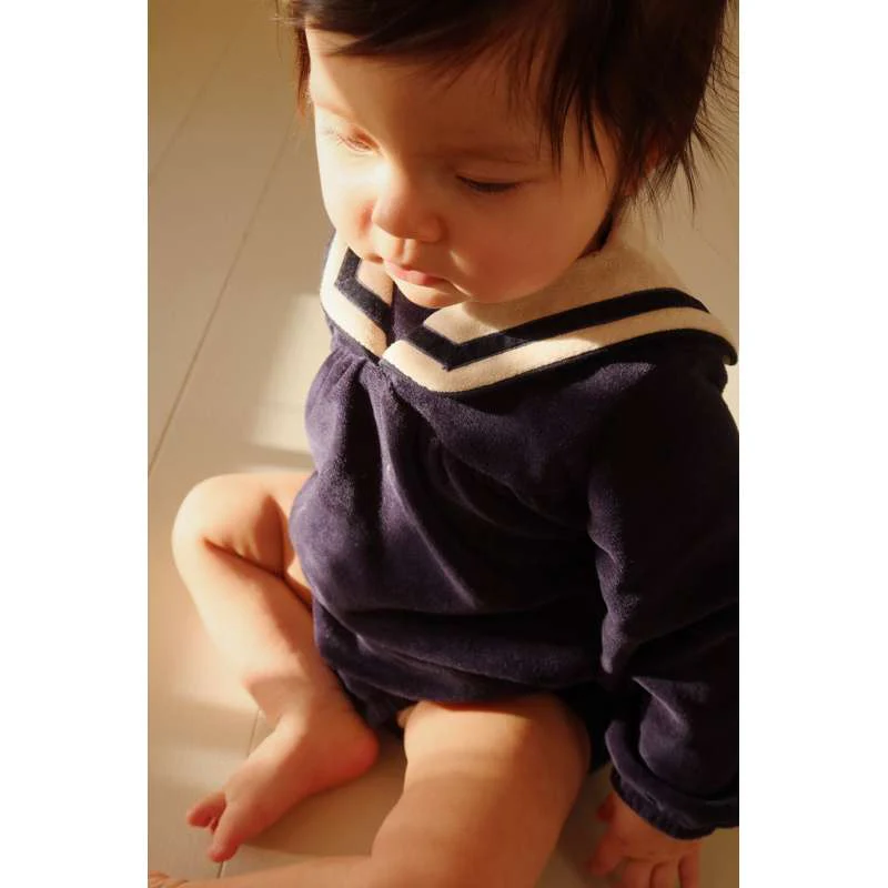 Konges Sløjd Matelot Romper - GOTS - Navy Blazer  - Image 3