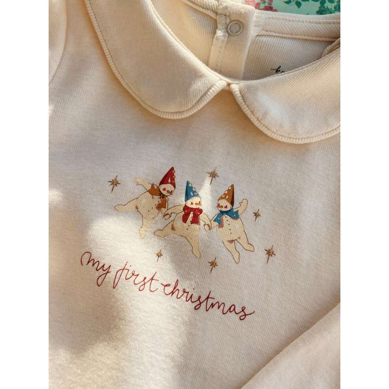Konges Sløjd My First Christmas Bodysuit - GOTS - Antique White  - Image 3