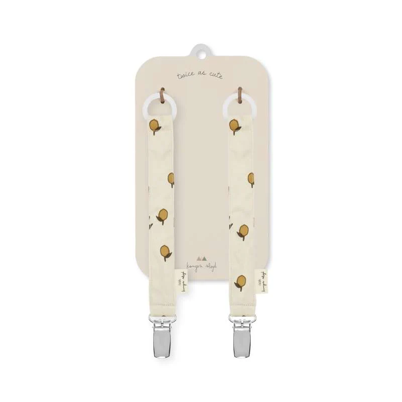 Konges Sløjd Pacifier clip - 2-pack - Lemon  - Image 2