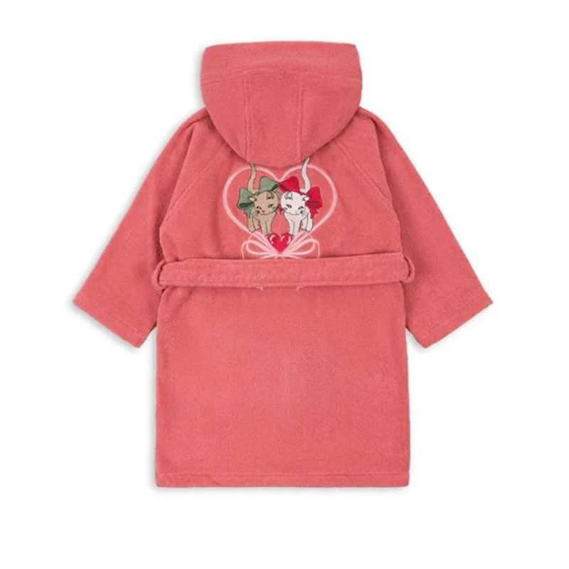 Konges Sløjd Terry Bathrobe with Embroidery - GOTS - Flamingo Plume 