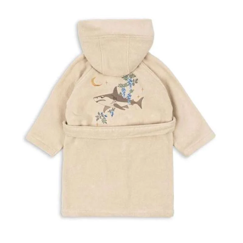 Konges Sløjd Terry Bathrobe with Embroidery - GOTS - Summer Sand 