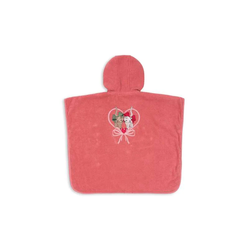 Konges Sløjd Terry Poncho with Embroidery - GOTS - Flamingo Plume  - Image 2