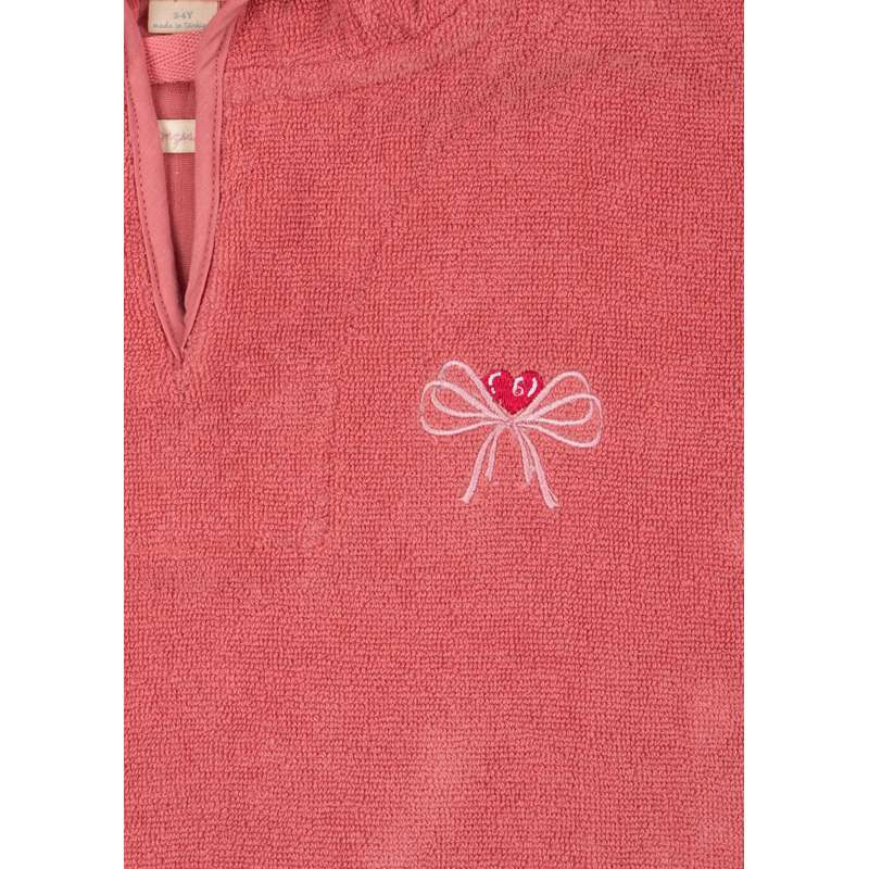 Konges Sløjd Terry Poncho with Embroidery - GOTS - Flamingo Plume  - Image 4