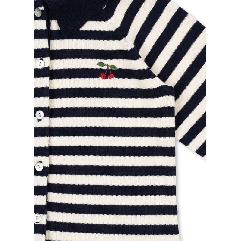 Konges Sløjd Venton Knitted Cardigan - GOTS - Navy Stripe  - Image 6