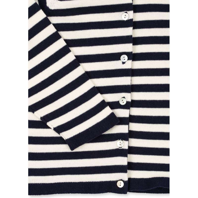 Konges Sløjd Venton Knitted Cardigan - GOTS - Navy Stripe  - Image 7