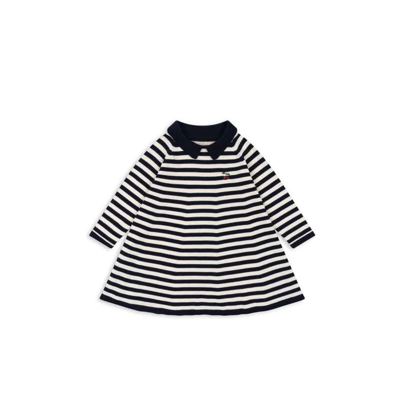 Konges Sløjd Venton Knitted Dress - GOTS - Navy Stripe 