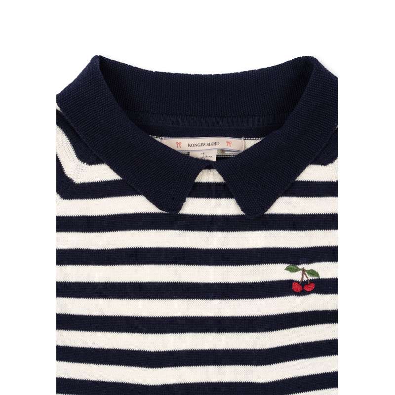Konges Sløjd Venton Knitted Dress - GOTS - Navy Stripe  - Image 3