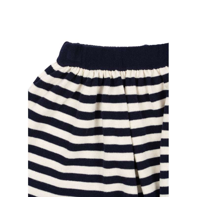 Konges Sløjd Venton Knitted Skirt - GOTS - Navy Stripe  - Image 6