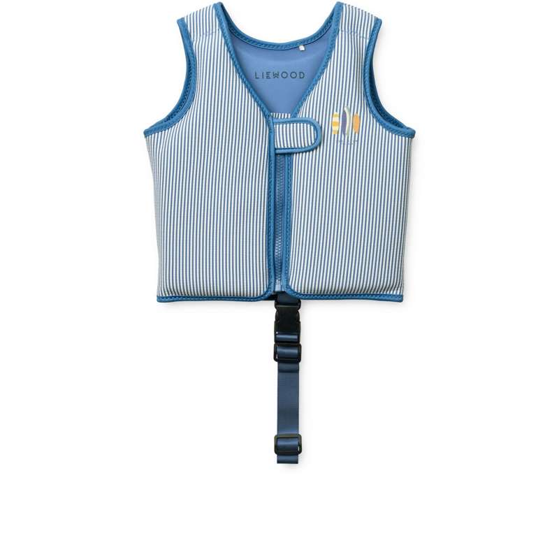 Liewood Dove Swim Vest in Bæk-and-Bølge - Y/D Stripe Riverside/Creme de la Creme 