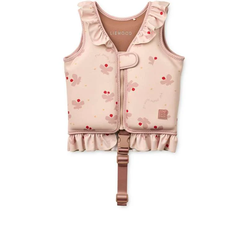 Liewood Dove Bathing Vest with Ruffles - Butterfly/Apple Blossom 