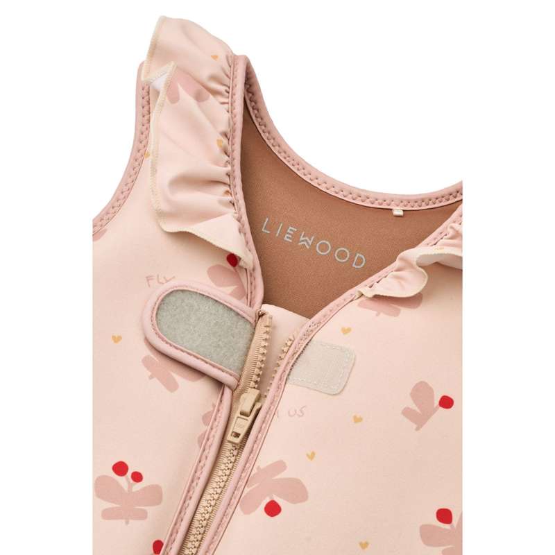 Liewood Dove Bathing Vest with Ruffles - Butterfly/Apple Blossom  - Image 3