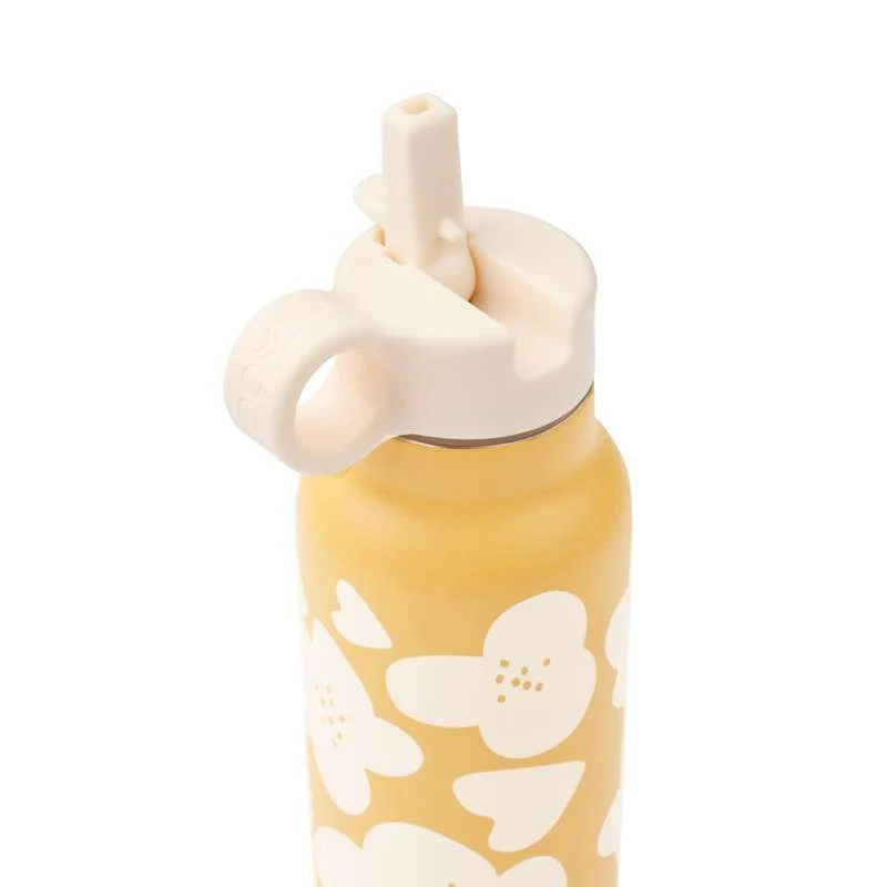 Liewood Falk Drikkeflaske - Rustfrit Stål - 350ml - Flower/Lemon Yellow - Image 2