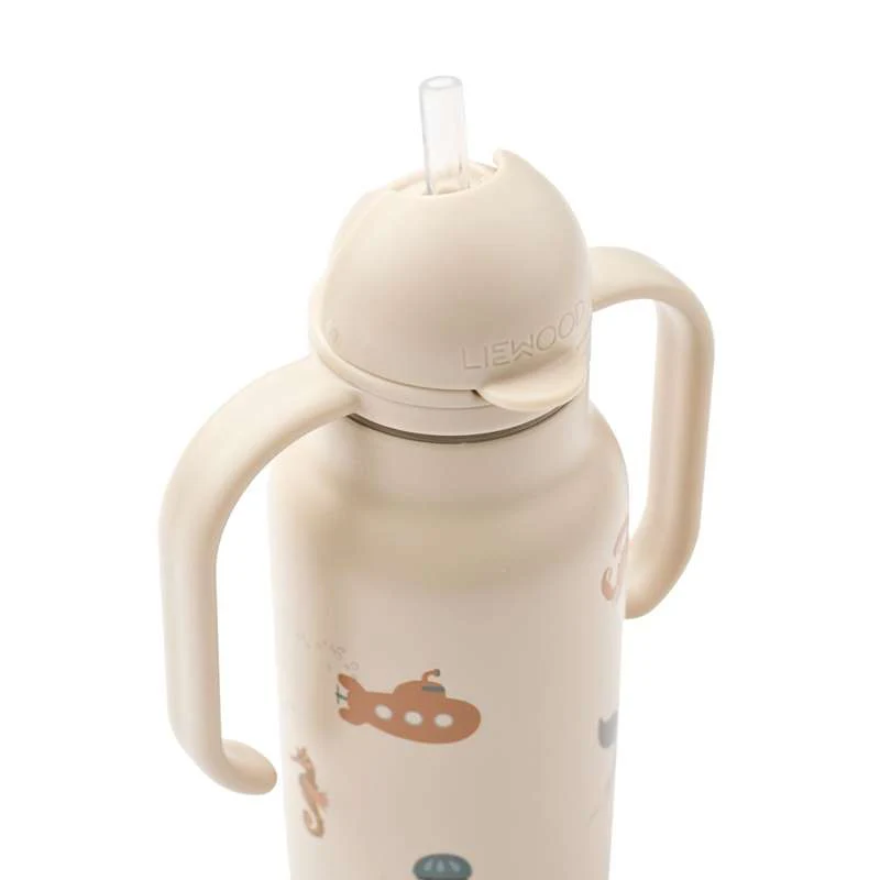 Liewood Kimmie Drikkeflaske - Rustfrit Stål - 250ml - Sea Creature/Sandy - Image 3
