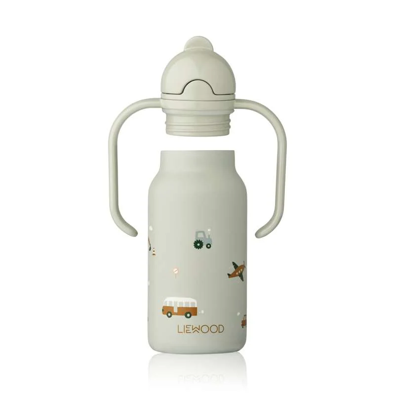 Liewood Kimmie Drikkeflaske - Rustfrit Stål - 250ml - Vehicles/Dove Blue - Image 4