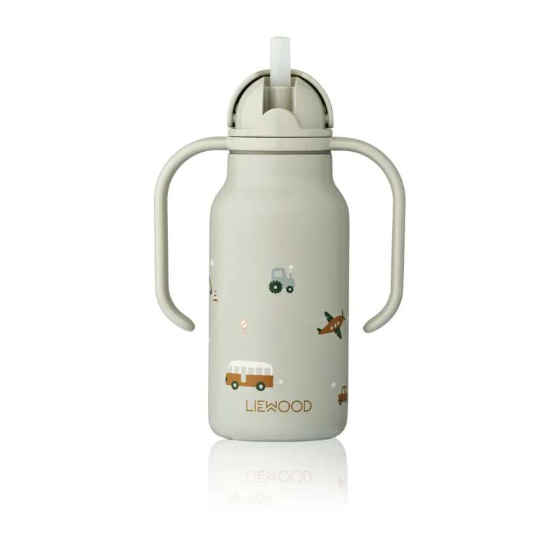 Liewood Kimmie Drikkeflaske - Rustfrit Stål - 250ml - Vehicles/Dove Blue - Image 6