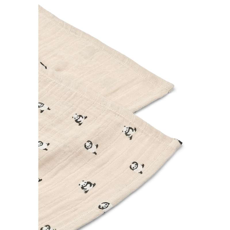 Liewood Lewis Muslin Cloths - 2-pack - Mini Panda/Sandy Mix  - Image 2
