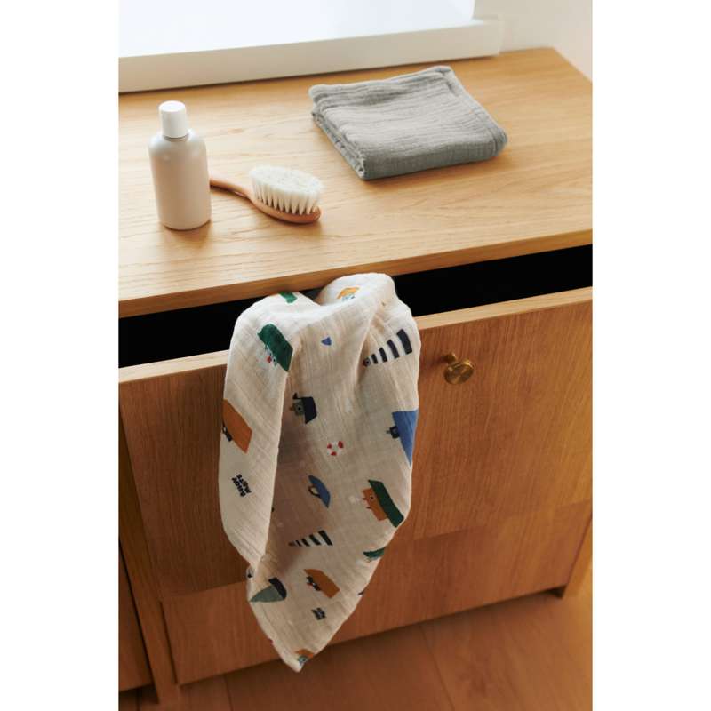 Liewood Lewis Muslin Cloths - 2-pack - Sailing/Dove Blue Mix  - Image 2