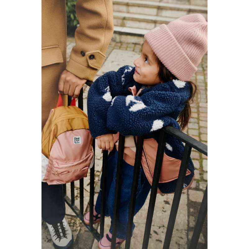 Liewood Noam Pile Jakke - Cherry Blossom/Classic Navy - Image 3