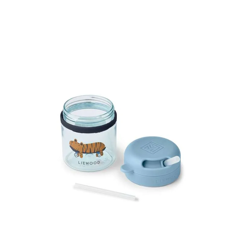 Liewood Pavia Sugerørskop - Tritan - 280ml - Fun/Beach Blue - Image 2