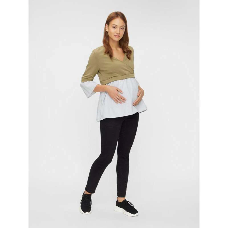 Mamalicious 2-i-1 Vente- og Ammebluse - Støvet Grøn - Image 4